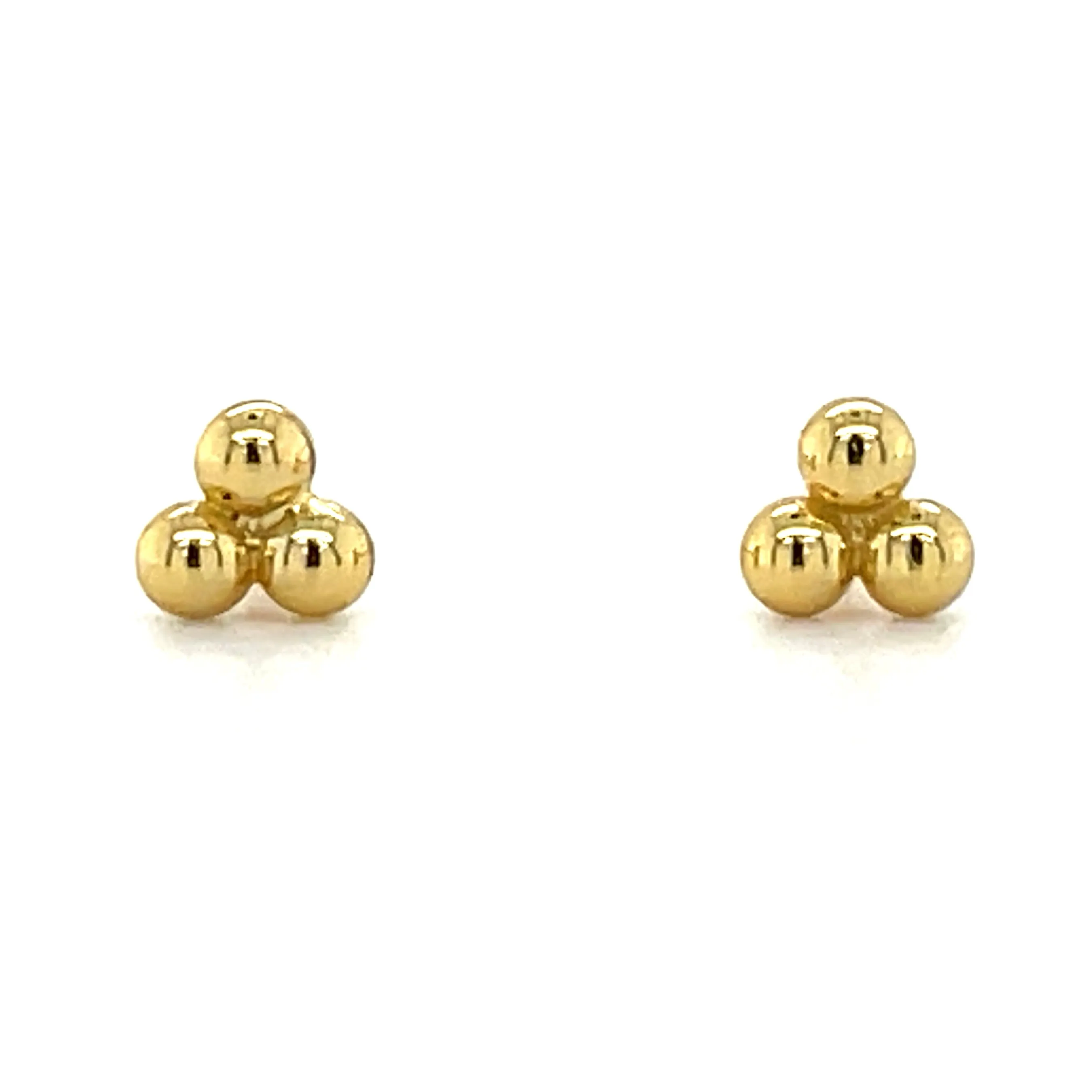 Golden Triple Ball Earrings