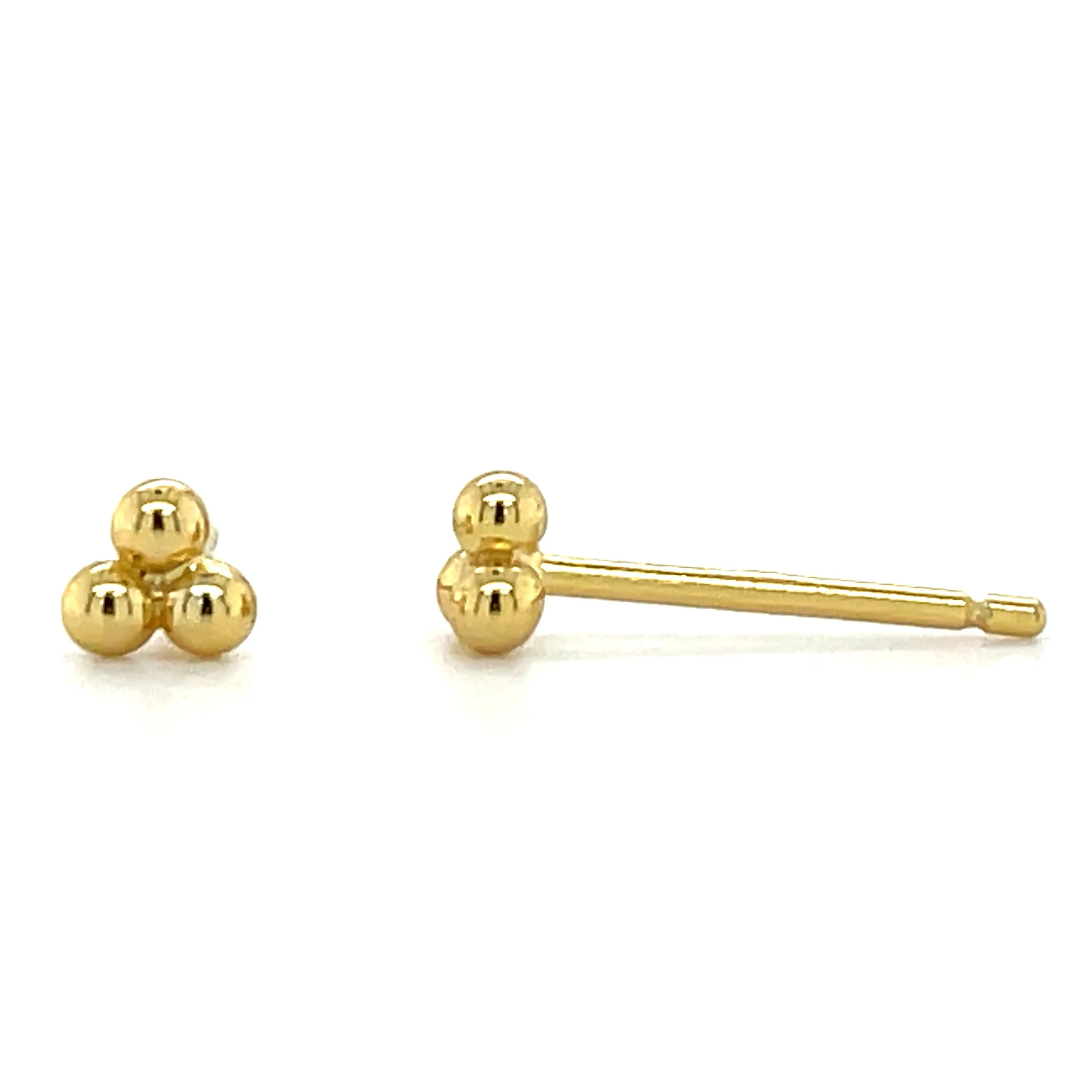 Golden Triple Ball Earrings