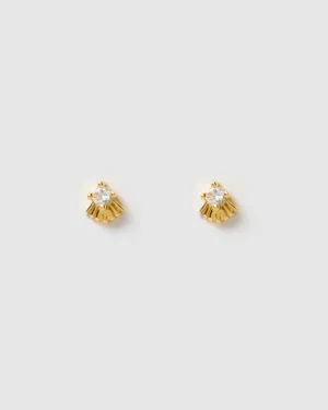 Izoa Mira Stud Earrings Gold