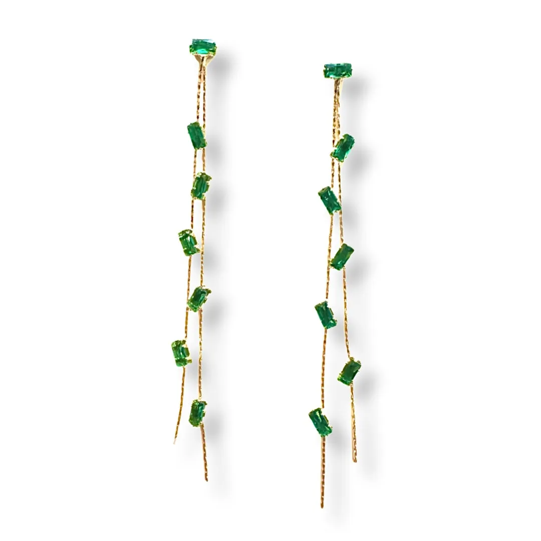 Krista Dainty Baguette Drop Earrings