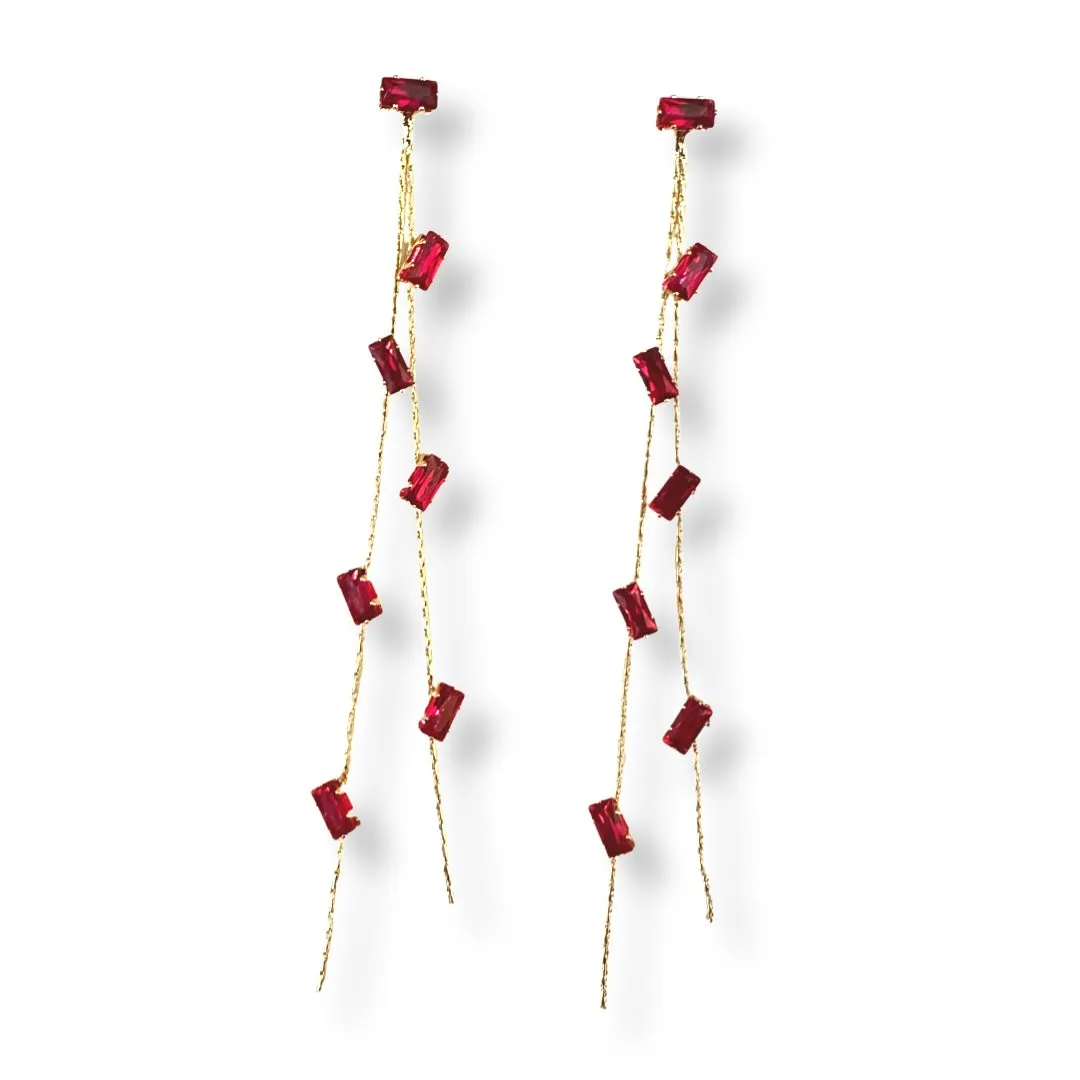 Krista Dainty Baguette Drop Earrings