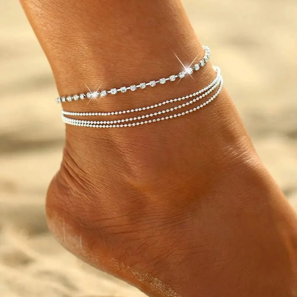 Kyerlyn Dainty Layered Anklets for Women