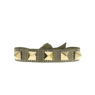 Les Interchangeables Olive Pyramid Bracelet (Kaki Moyen)