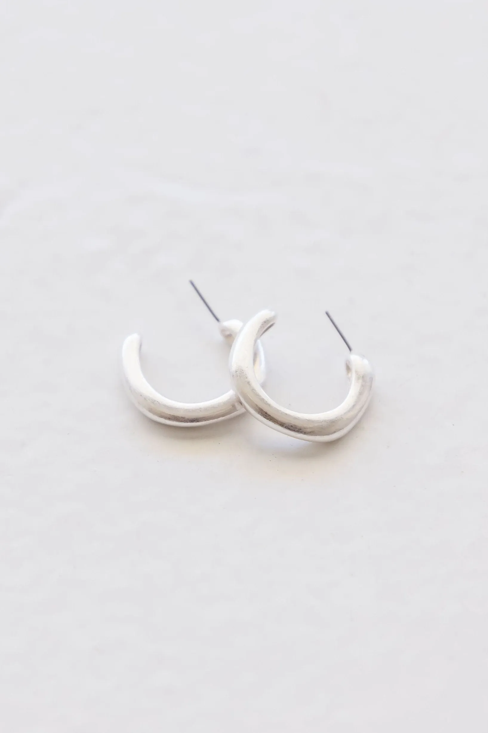 Lexa Semi Square Hoop Earrings Silver