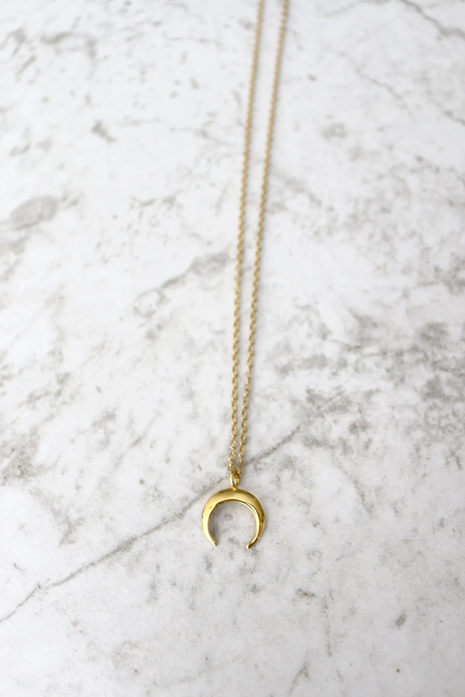 Life is Short // Small Crescent Necklace, Gold Silver or Rose Gold Moon // BH-N015