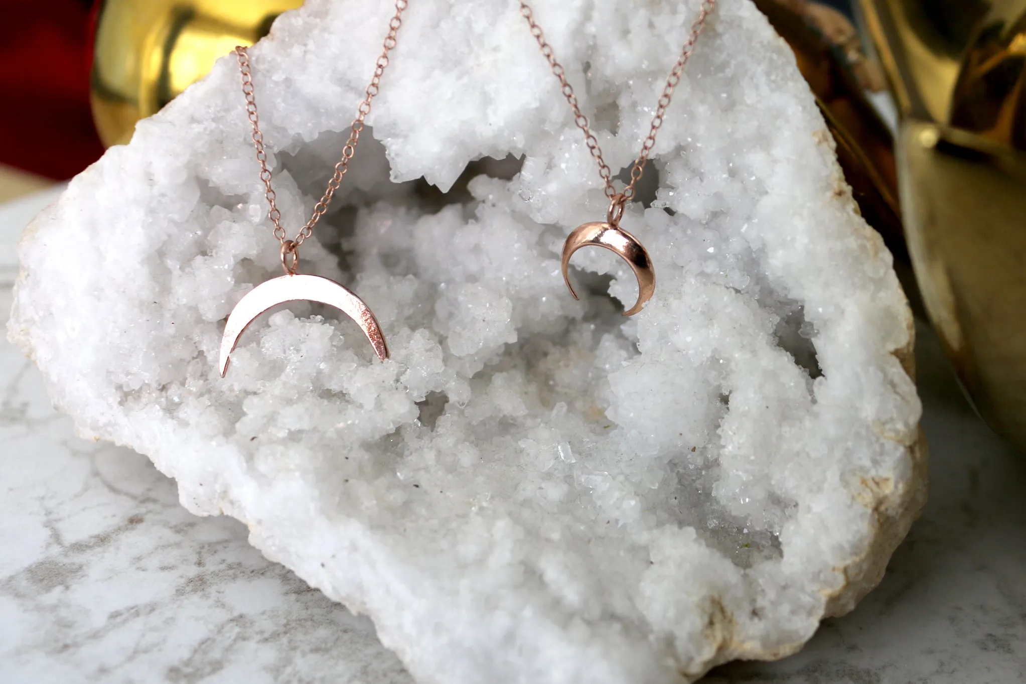 Life is Short // Small Crescent Necklace, Gold Silver or Rose Gold Moon // BH-N015