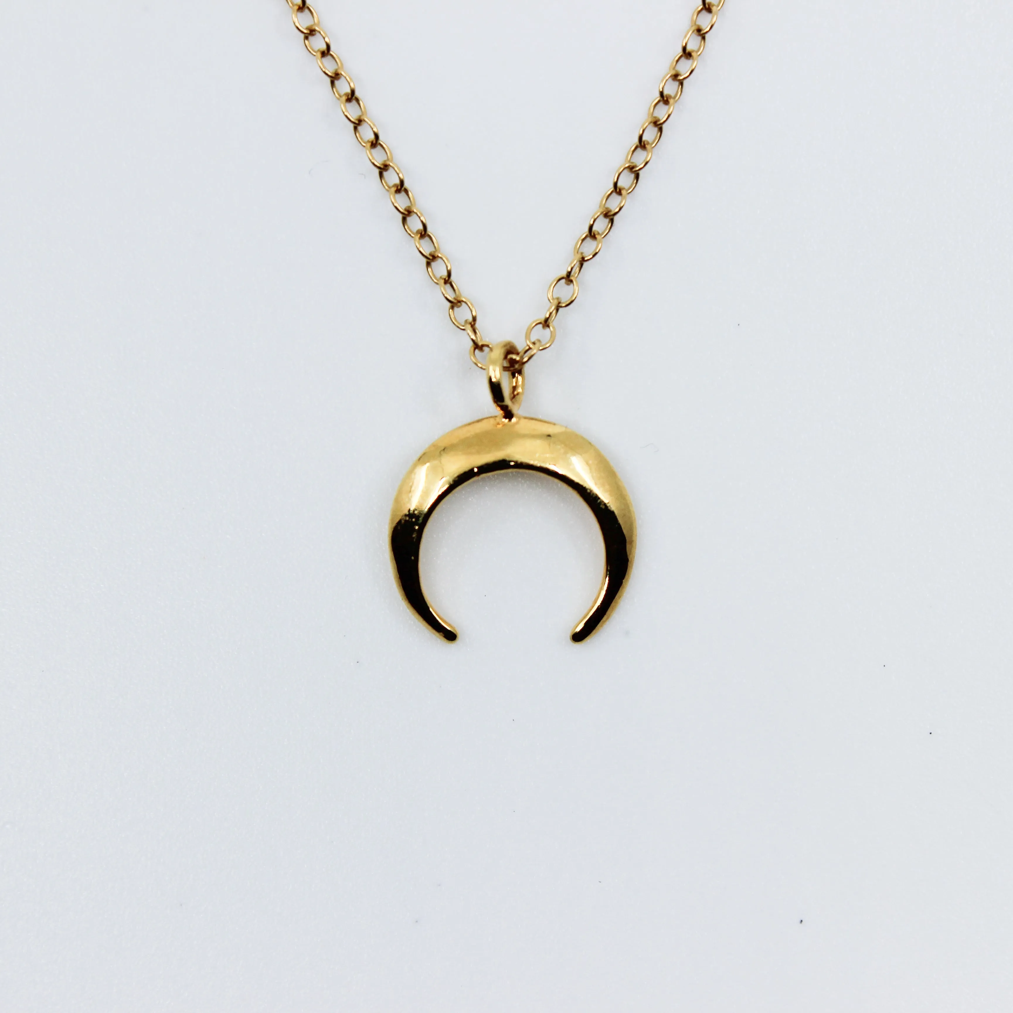 Life is Short // Small Crescent Necklace, Gold Silver or Rose Gold Moon // BH-N015