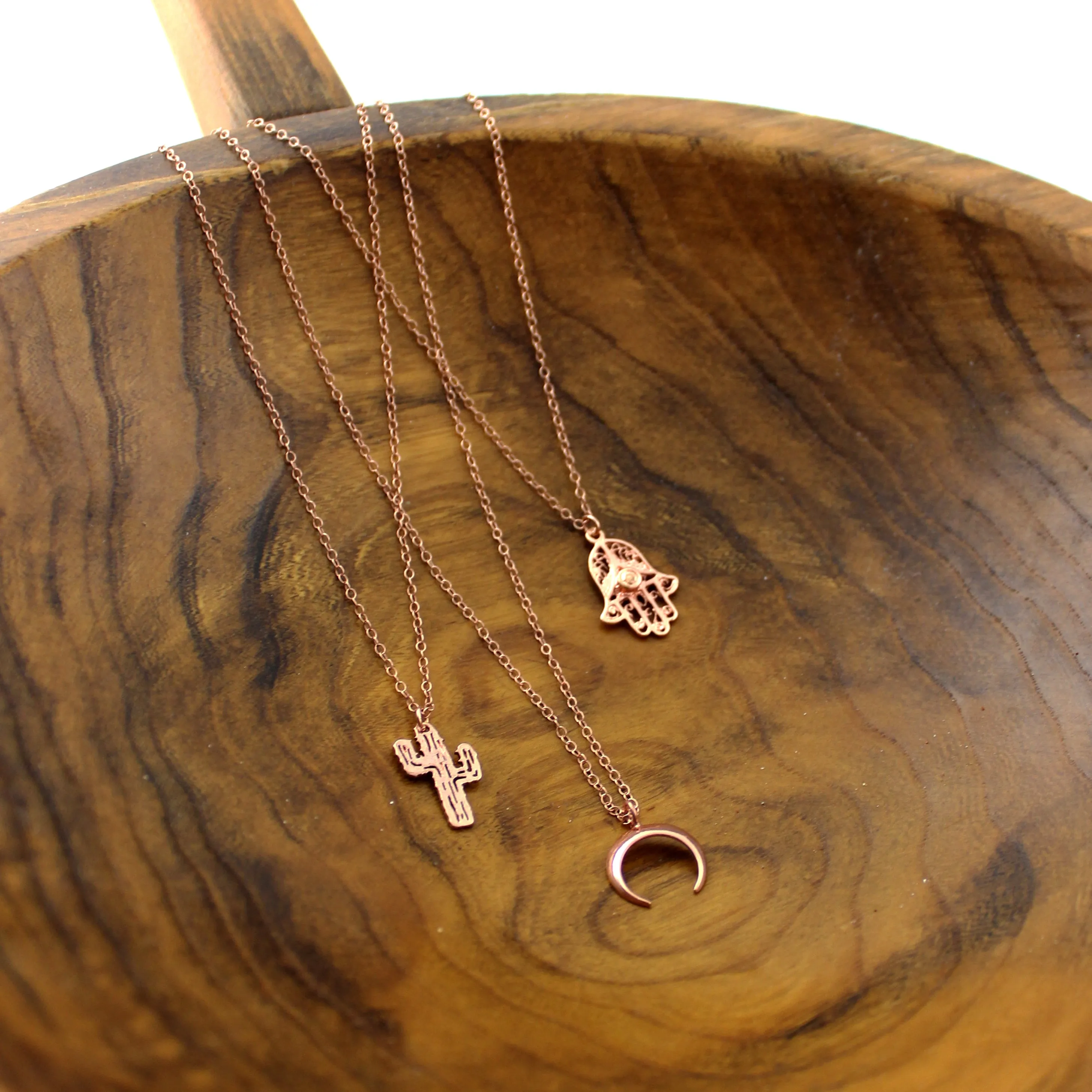 Life is Short // Small Crescent Necklace, Gold Silver or Rose Gold Moon // BH-N015