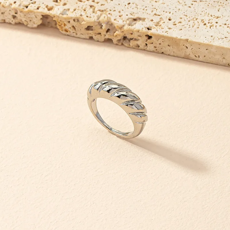 Luxurious Metal Texture Ring with Exquisite Design - Vienna Verve Collection