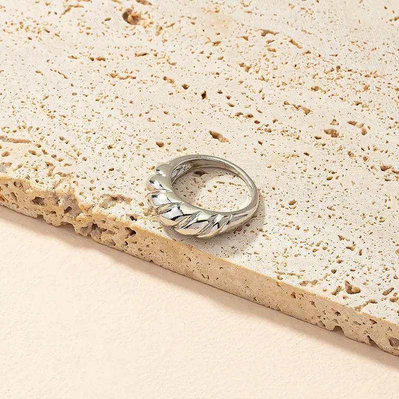 Luxurious Metal Texture Ring with Exquisite Design - Vienna Verve Collection