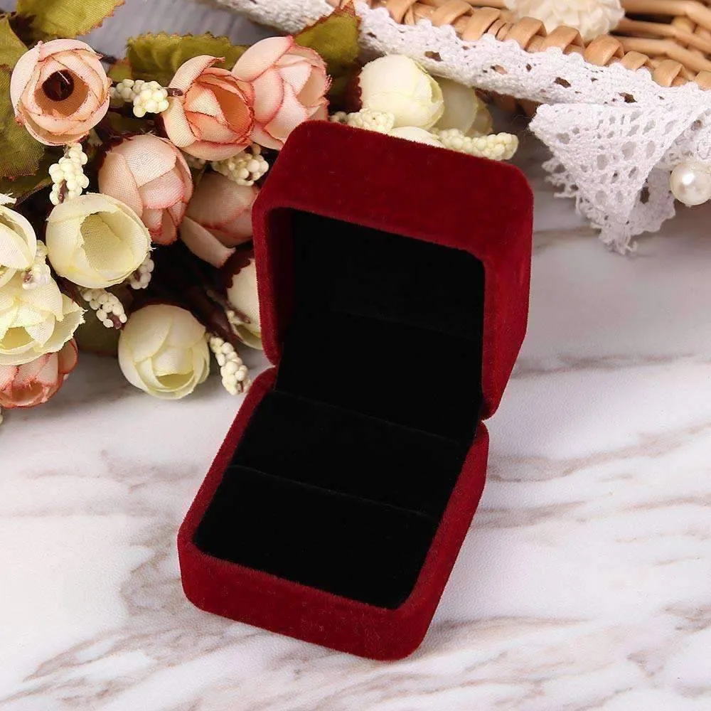 Luxurious Velvet Ring Box in Five Colors - Jewelry Gift Box