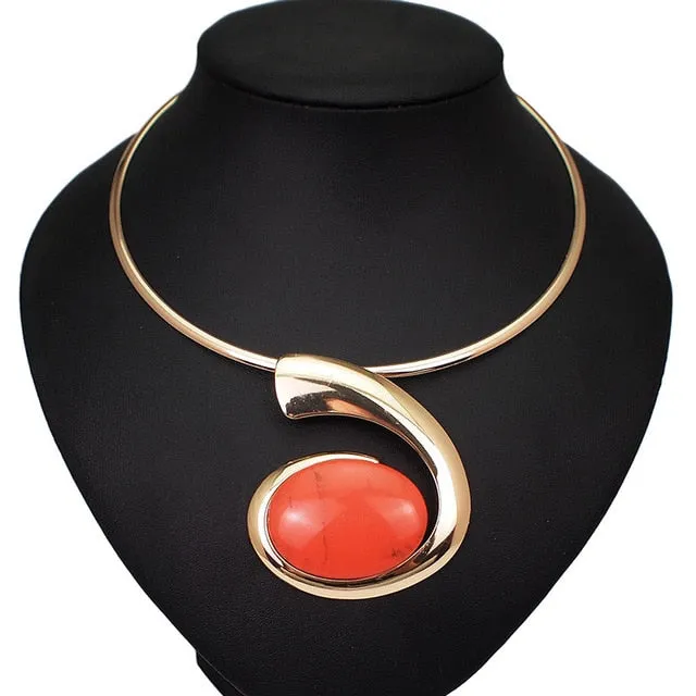 Make A Statement with this Glamourous Oval Jewelry Set or Cuff Bracelet, FAB Necklace, Can purchase separately