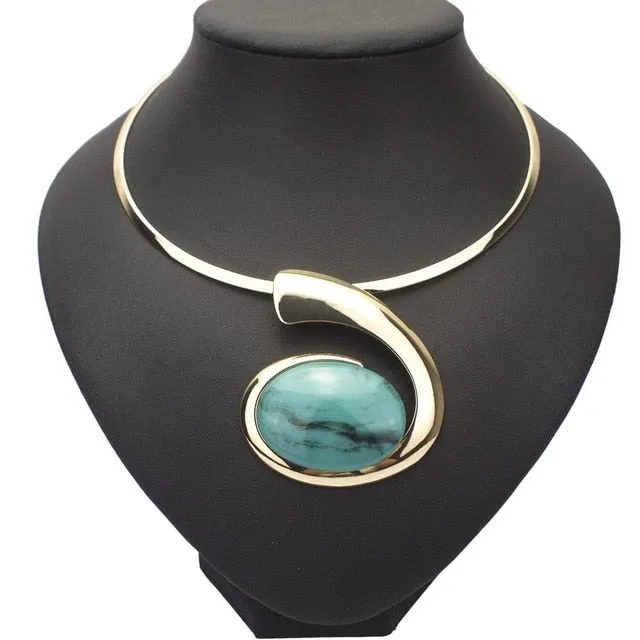 Make A Statement with this Glamourous Oval Jewelry Set or Cuff Bracelet, FAB Necklace, Can purchase separately