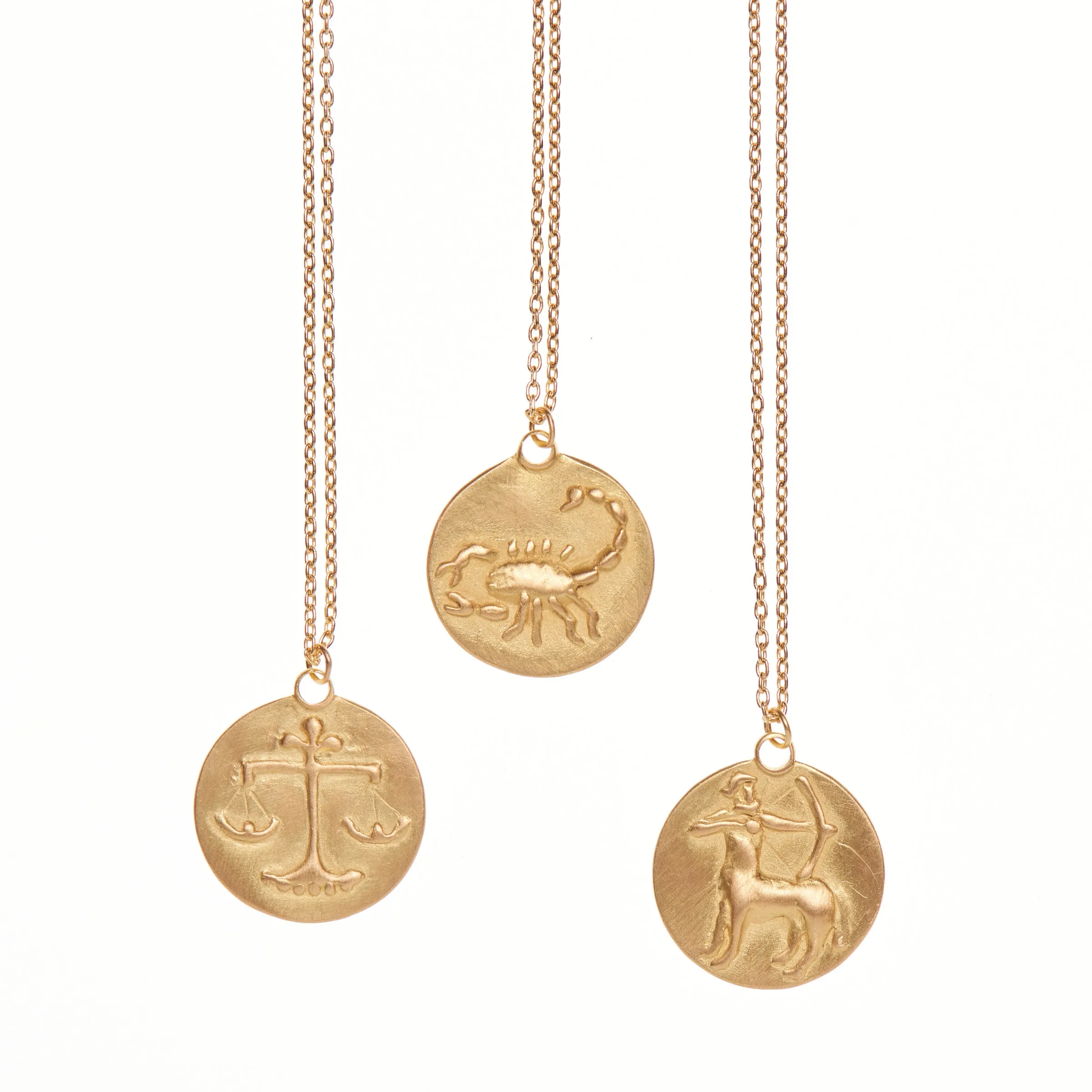 Marian Maurer 18k Zodiac Medal Necklace w/ 16"-18" Chain