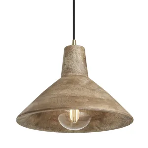 Maribo Wooden Pendant Light - 12 inch- Natural