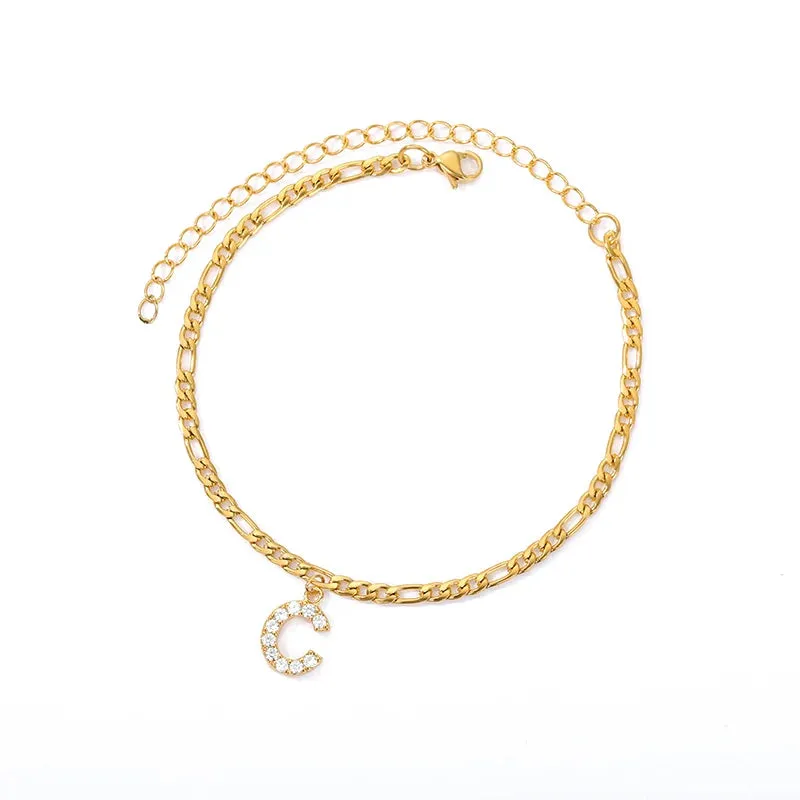 Minimalist A-Z Initial Letter Anklets