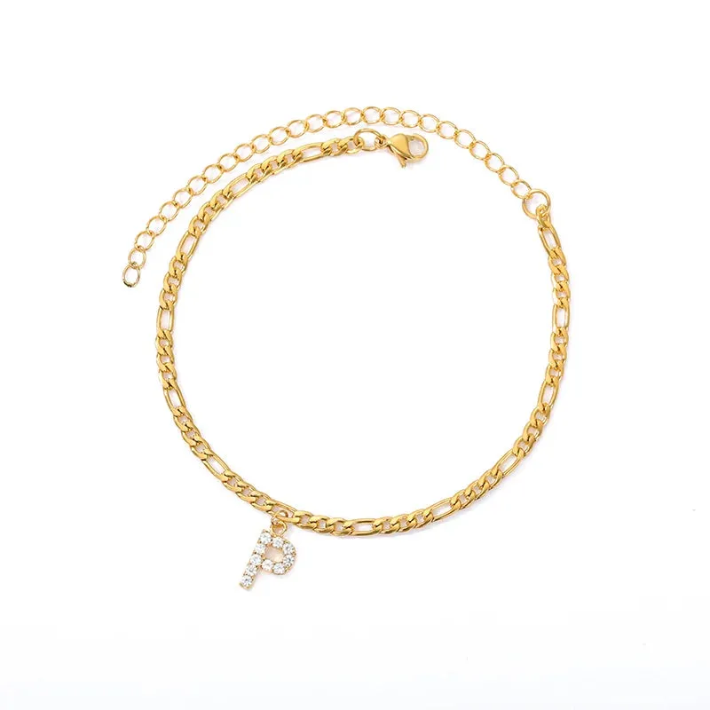 Minimalist A-Z Initial Letter Anklets