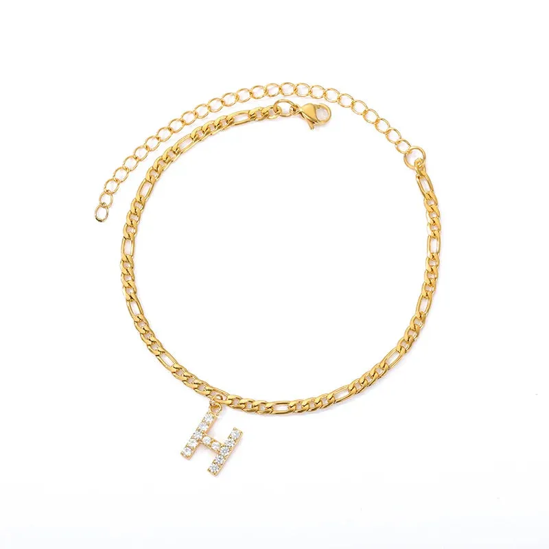 Minimalist A-Z Initial Letter Anklets