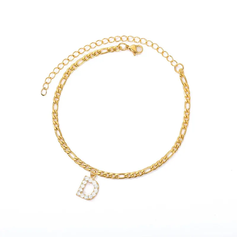 Minimalist A-Z Initial Letter Anklets