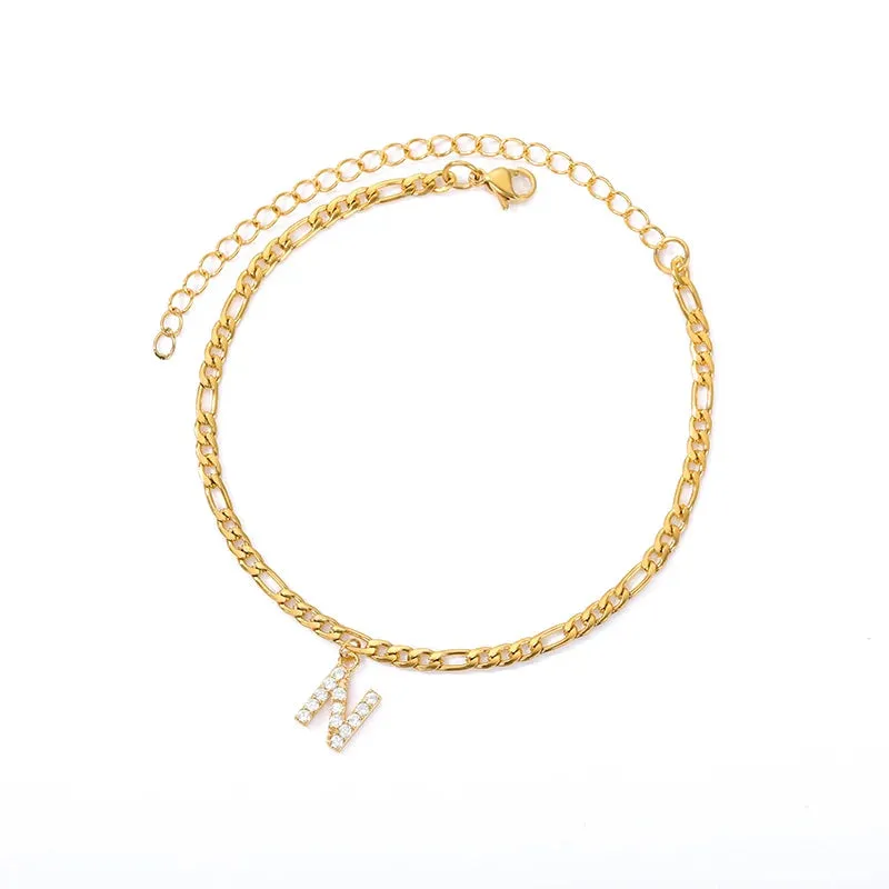 Minimalist A-Z Initial Letter Anklets