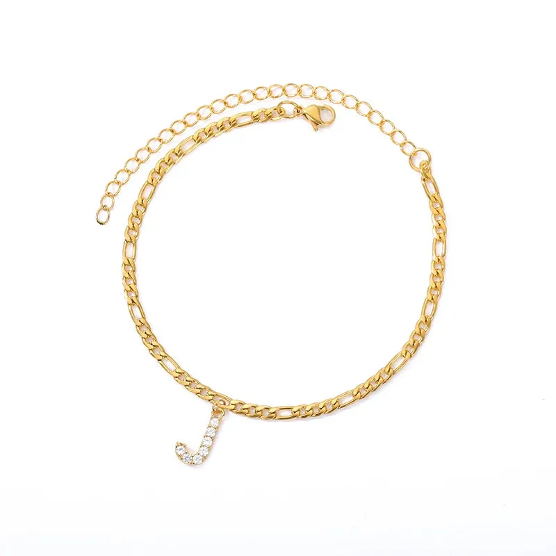 Minimalist A-Z Initial Letter Anklets