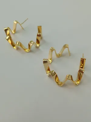 Molten Gold Hoop Earrings