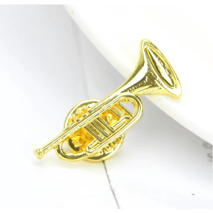 Musical Instrument Pins/Brooches - Piano, Violin, Electric Guitar and Trumpet