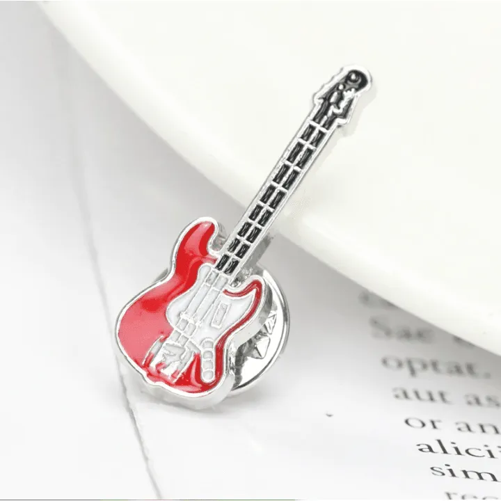 Musical Instrument Pins/Brooches - Piano, Violin, Electric Guitar and Trumpet