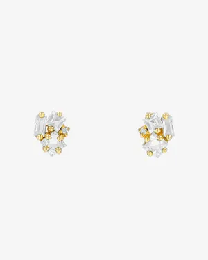 Nadima White Topaz Cluster Studs