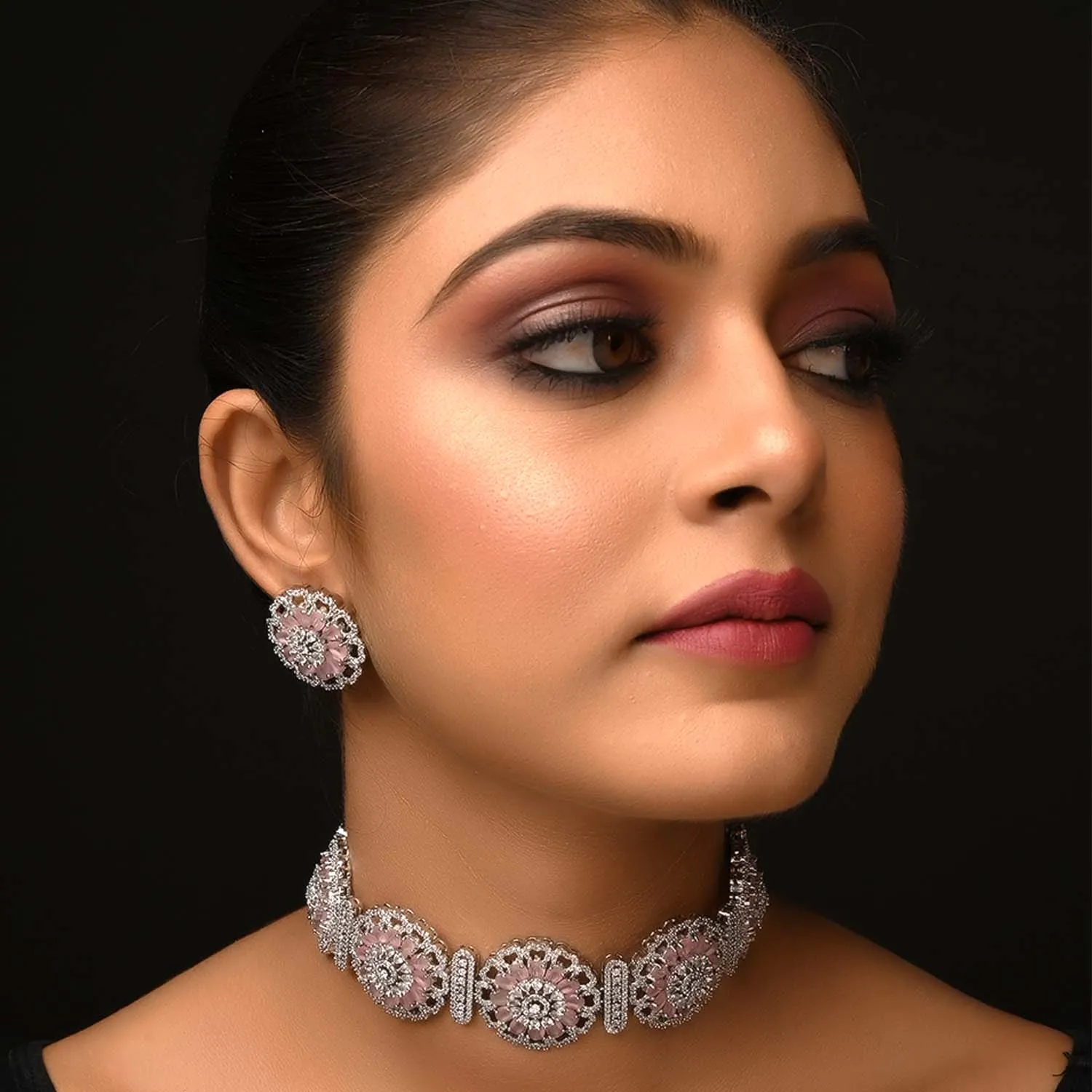 Neeya Pink Diamond Necklace Set