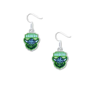 NRL Logo Metal Earrings - Canberra Raiders - Surgical Steel - Drop Earrings