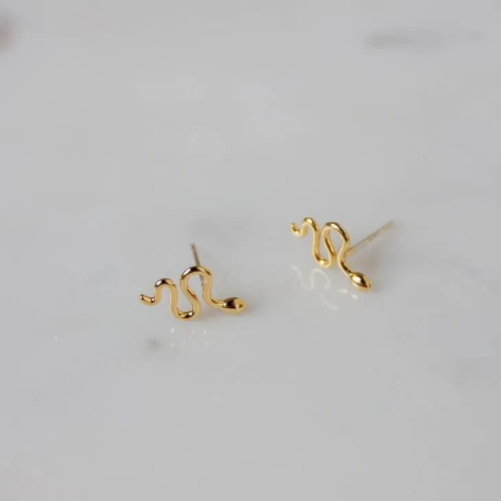 Oceanne Dainty Snake Stud Earrings