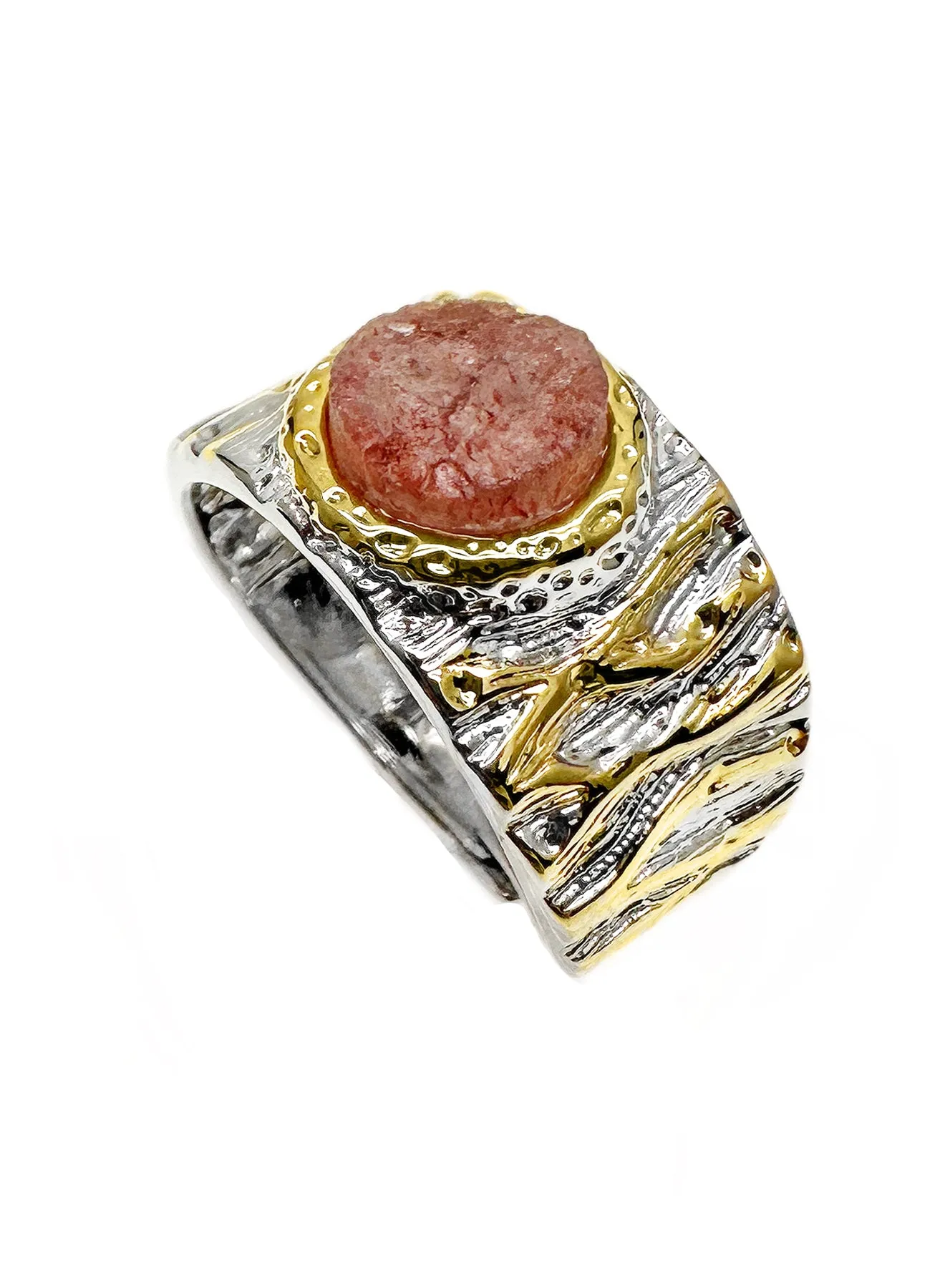 Orange Moonstone Adjustable Ring NR005