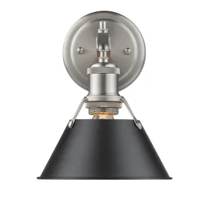 Orwell 1-Light Bath Vanity in Pewter with Black Shade