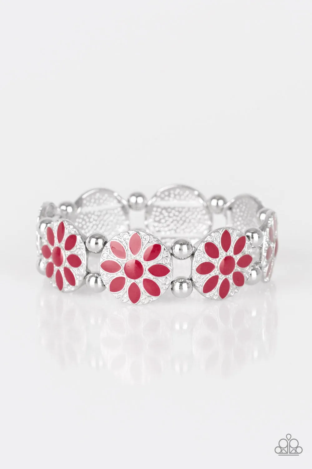 Paparazzi Dancing Dahlias Red Bracelet