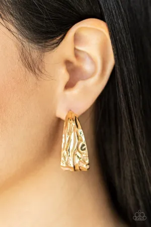 Paparazzi Earring ~ Badlands and Bellbottoms - Gold