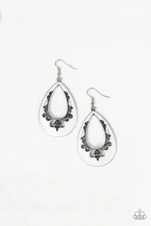 Paparazzi Earring ~ Compliments To The CHIC - White