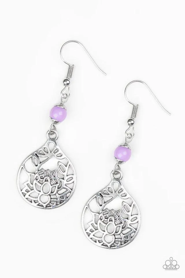 Paparazzi Earring ~ In Bloom - Purple