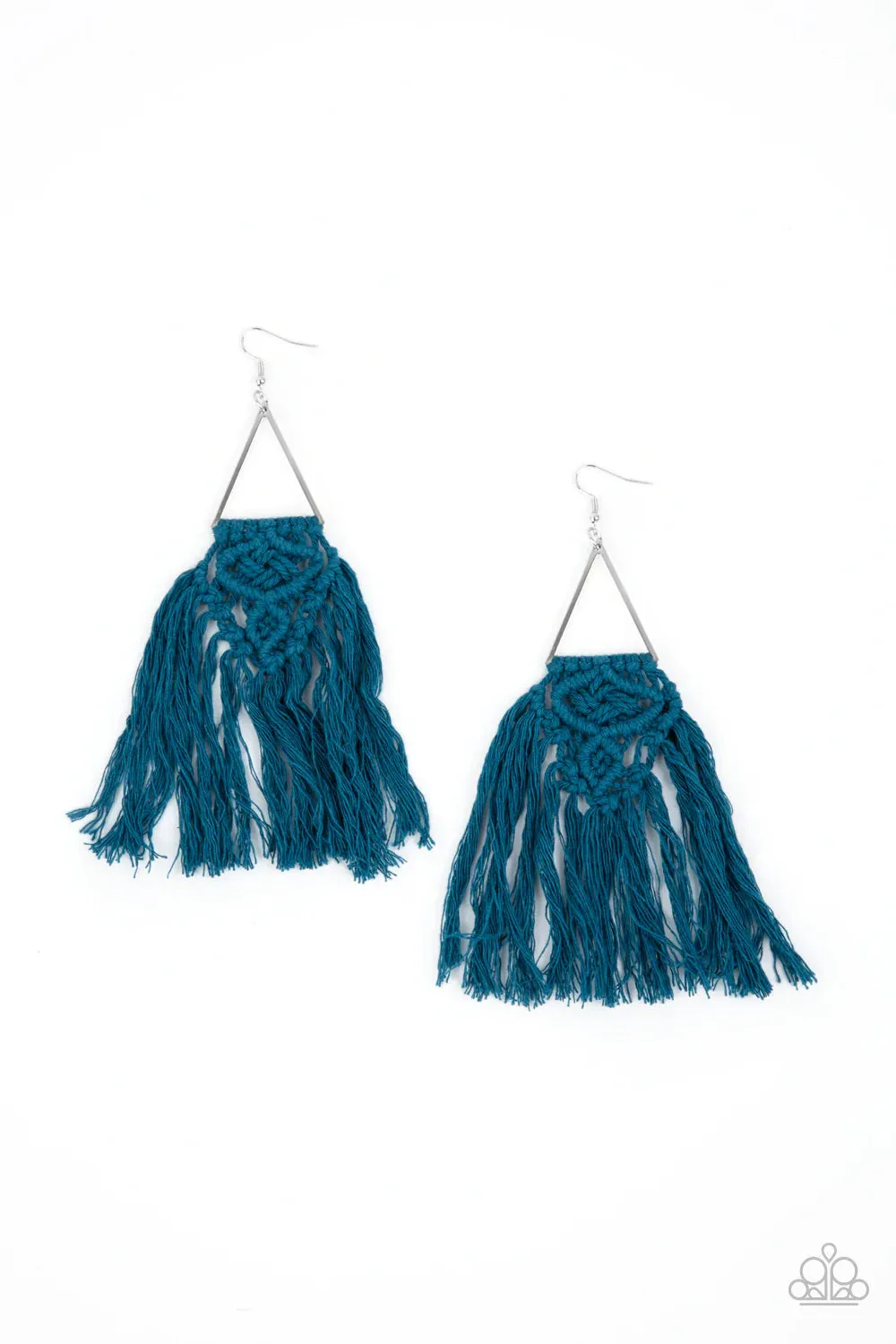 Paparazzi Earring ~ Modern Day Macrame - Blue