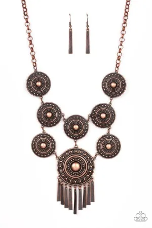 Paparazzi Necklace ~ Modern Medalist - Copper