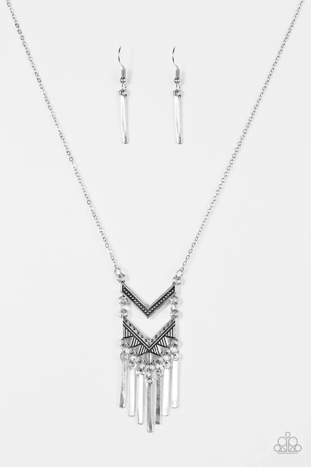 Paparazzi Necklace ~ Wayward Winds - Silver