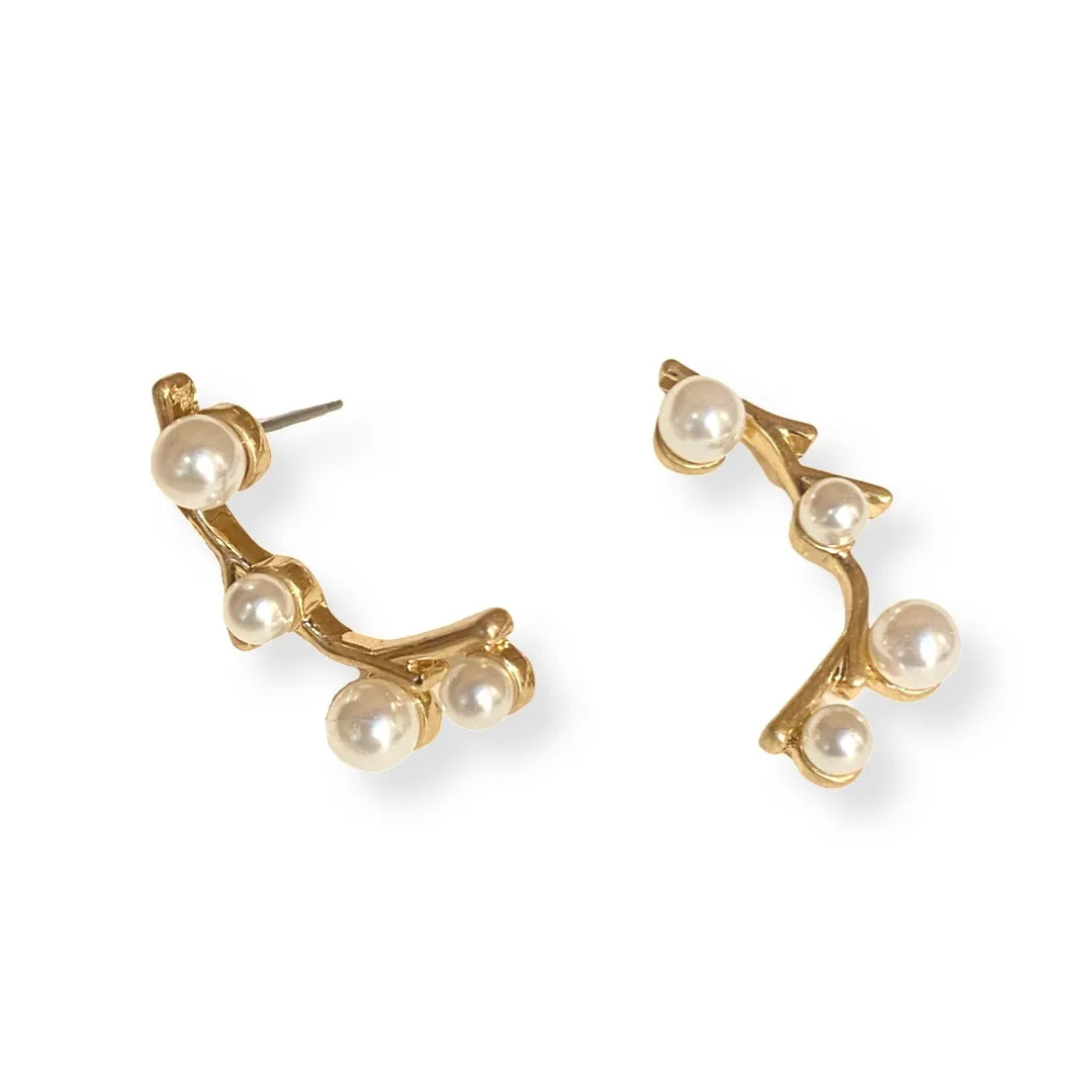 Pearl Branch Stud Earrings