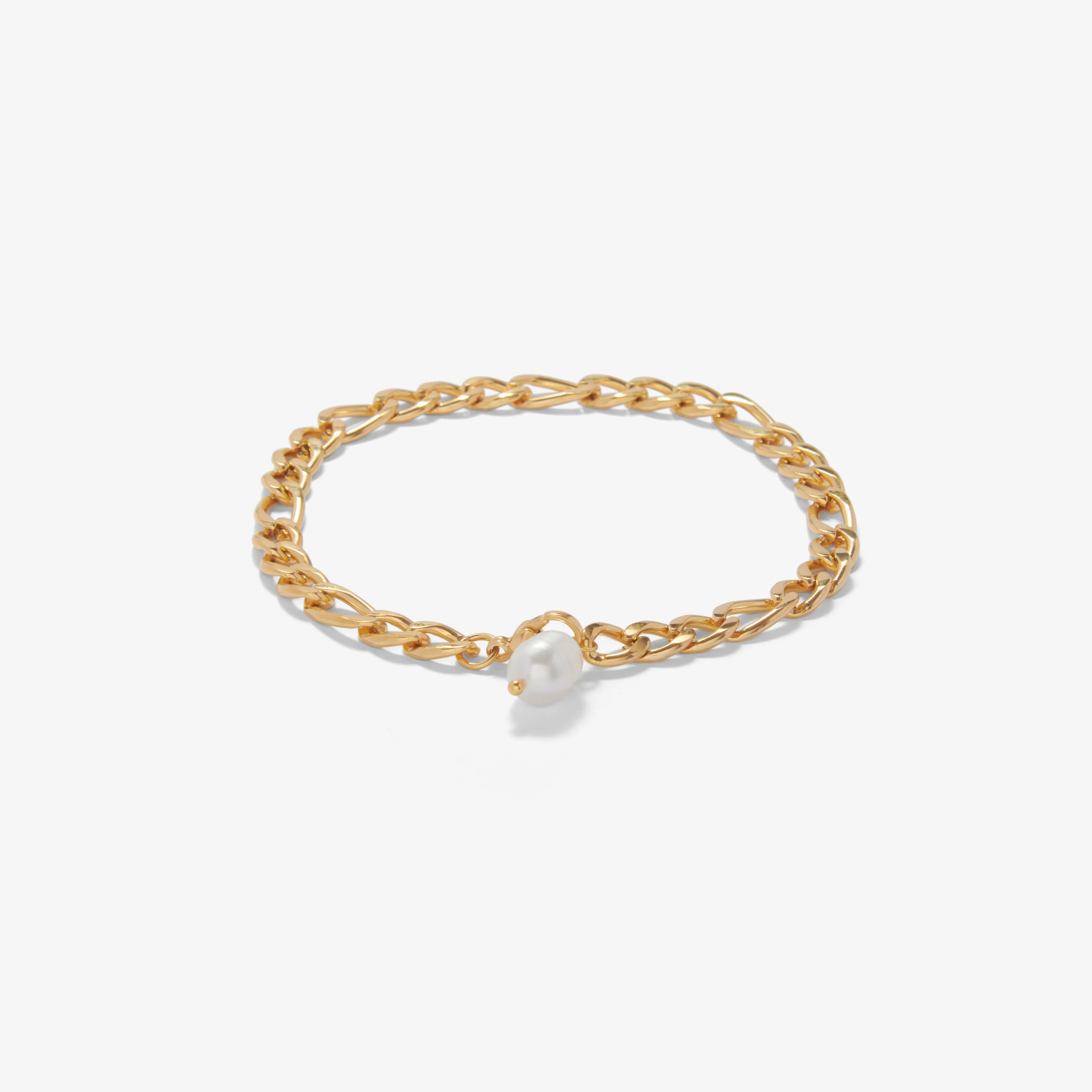 Pearl Cuban Chain Anklet