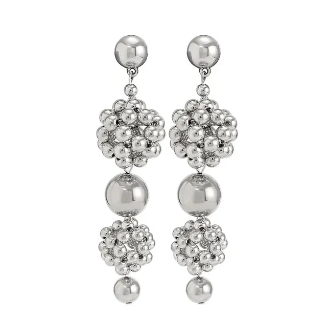 Pre Order:  Braided Geometric Ball Bead Earrings