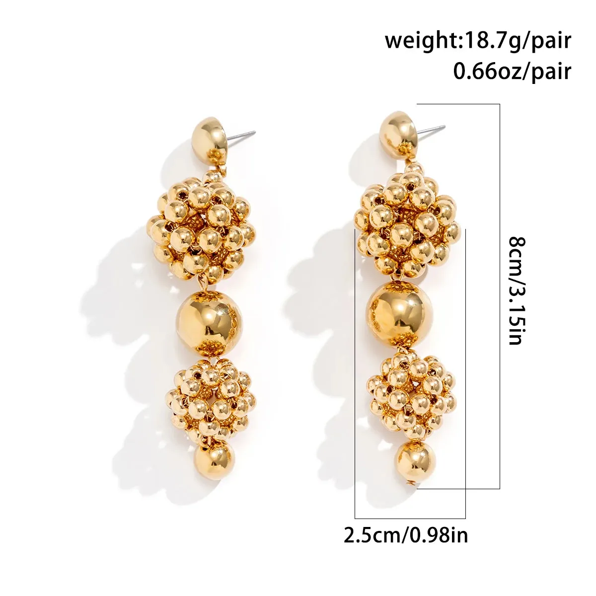 Pre Order:  Braided Geometric Ball Bead Earrings