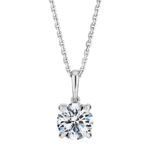 Premium Certified Laboratory Created Diamond, 1.00 carat round brilliant solitaire pendant in 18 carat white gold