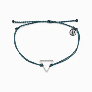 Pura Vida Silver Triangle Bracelet ~ Mediterranean Green