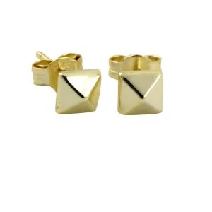 "Tiny" Gold-Dipped Pyramid Stud Earrings Mini