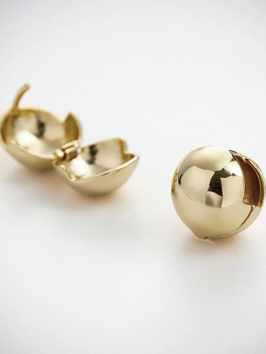 Retro Simple Plated Ball Ear Studs