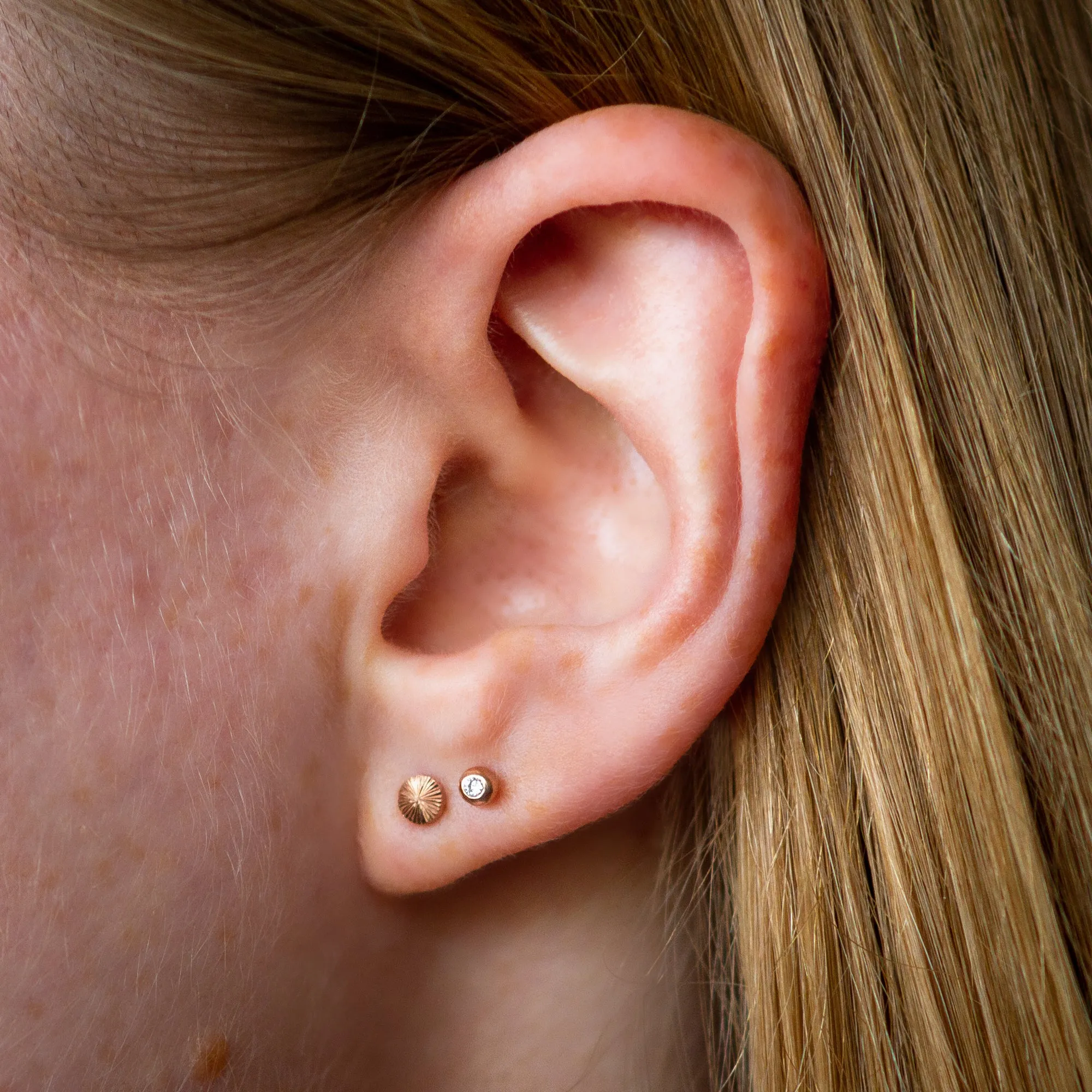 Rose Gold Diamond Droplet Studs